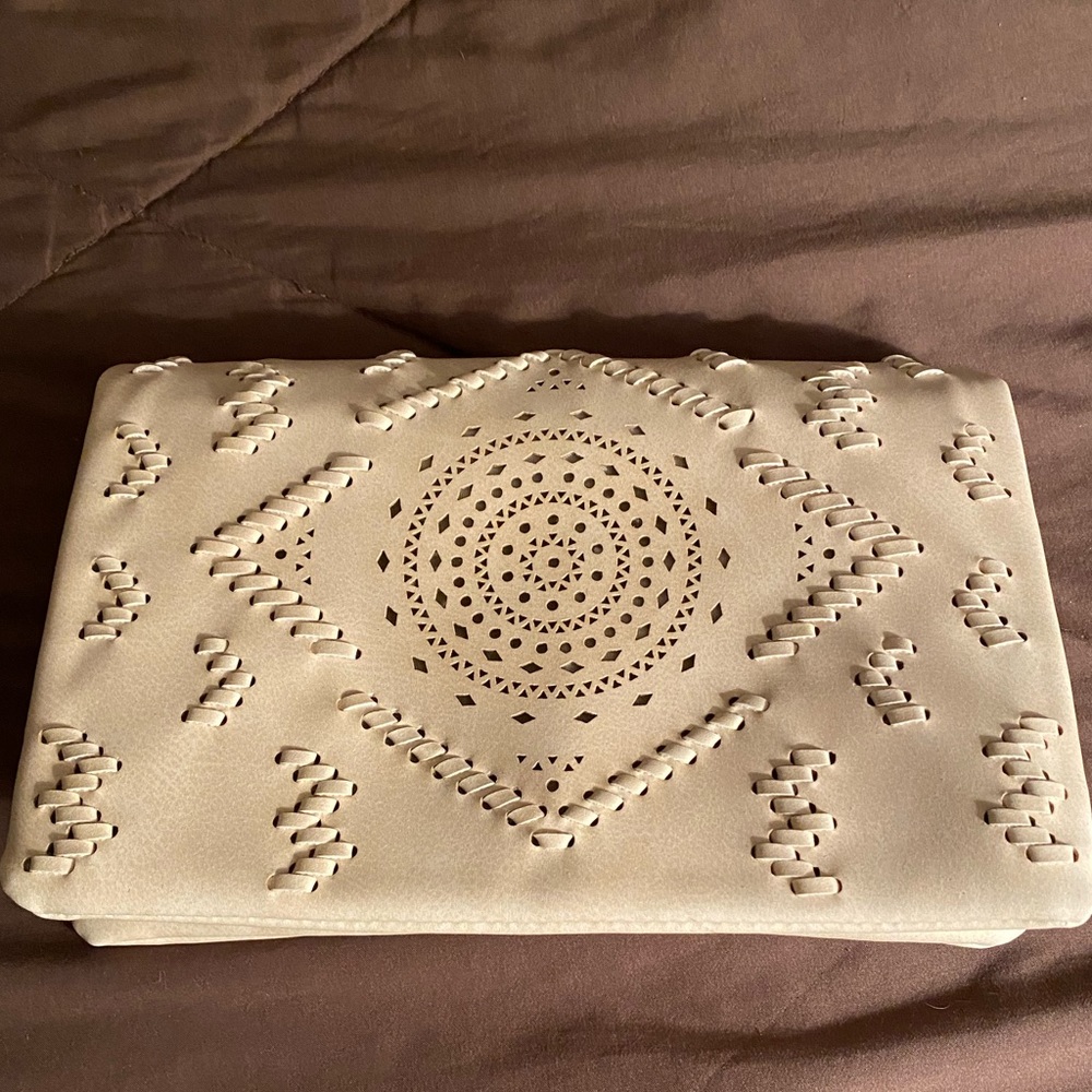 NWOT cream purse